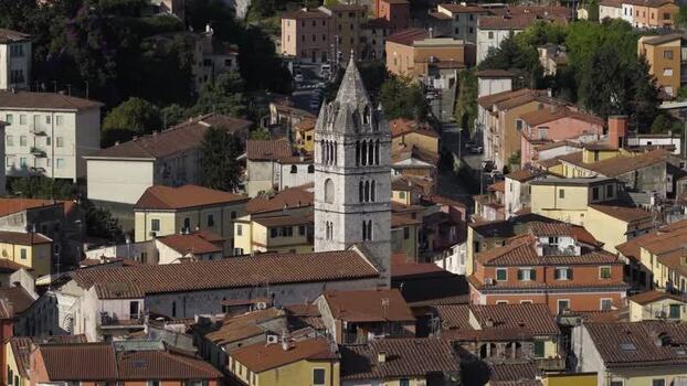 Aerial view of Duomo di Carrara in Carrara Italy. Aerial view of Duomo di Carrara in Carrara Italy.