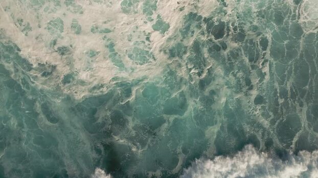 Aerial view of crashing waves at La Jolla Cove United States.