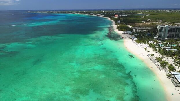 Aerial view of Grand Cayman beach Cayman Islands. Aerial view of Grand Cayman beach Cayman Islands.