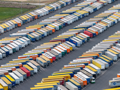 Grunheide Mark Brandenburg Germany 07 September 2026 Aerial view of the Trailer Yard North at the Tesla Gigafactory featuring rows of parked semi trailers. Grunheide Mark Brandenburg Germany 07 September 2026 Aerial view of the Trailer Yard North at the Tesla Gigafactory featuring rows of parked semi trailers.