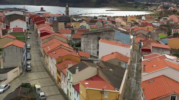 Aerial view of the coastal town of Carino Spain. Aerial view of the coastal town of Carino Spain.