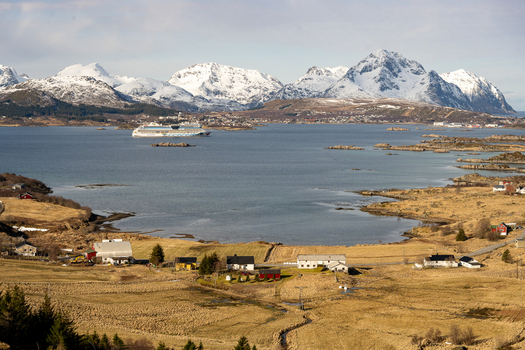 Aerial view of Lofoten archipelago during winter time in beautiful Norway Nordic country aurora borealis Aerial view of Lofoten archipelago during winter time in beautiful Norway Nordic country aurora borealis