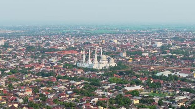 Aerial view of Sheikh Zayed Grand Mosque in Surakarta Indonesia. Aerial view of Sheikh Zayed Grand Mosque in Surakarta Indonesia.