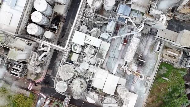 Aerial view of the Ence Biofactory industrial complex Spain. Aerial view of the Ence Biofactory industrial complex Spain.