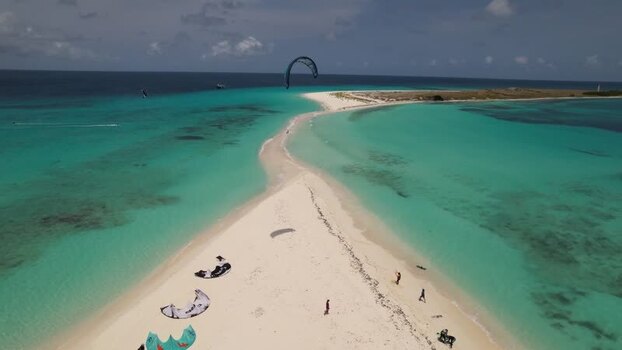Aerial view of Los Roques archipelago in Venezuela.