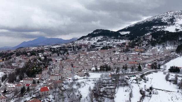 Aerial view of Pescocostanzo Italy. Aerial view of Pescocostanzo Italy.