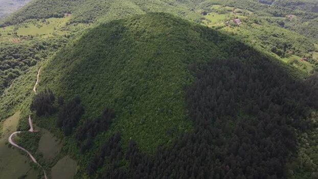 Aerial view of Visocica Hill in Visoko Bosnia and Herzegovina. Aerial view of Visocica Hill in Visoko Bosnia and Herzegovina.