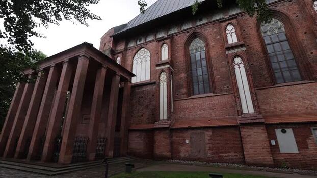 View of the historic Kaliningrad Cathedral in Kaliningrad Russia.
