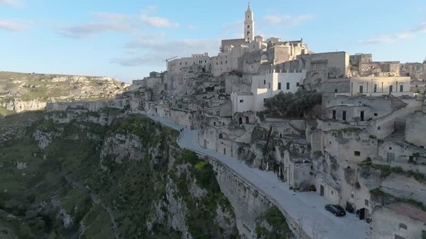 Aerial view of Sassi di Matera in Italy.