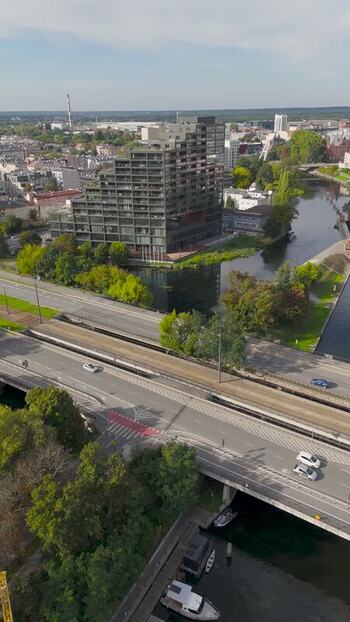 Aerial view of buildings and bridges Poland. Aerial view of buildings and bridges Poland.