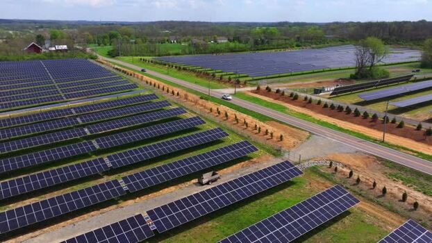 Aerial view of a solar farm in Lebanon United States. Aerial view of a solar farm in Lebanon United States.
