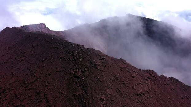 Aerial view of Kerinci Mountain in Indonesia.