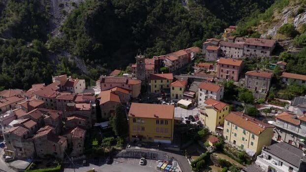 Aerial view of the historic village of Colonnata Italy. Aerial view of the historic village of Colonnata Italy.