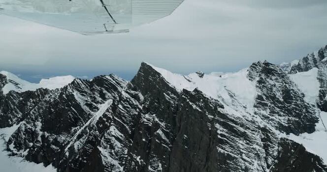 Aerial view of Mount McKinley peaks United States.
