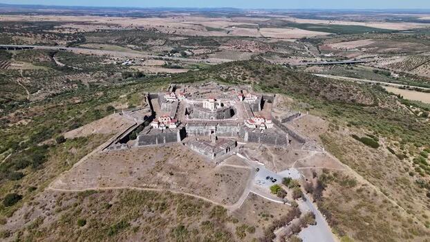 Aerial view of Forte de Nossa Senhora da Graca in Elvas Portugal. Aerial view of Forte de Nossa Senhora da Graca in Elvas Portugal.