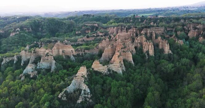 Aerial view of Balze del Valdarno rock formations in Tuscany Italy. Aerial view of Balze del Valdarno rock formations in Tuscany Italy.