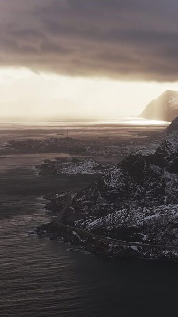 Aerial view of Reinebringen Norway.