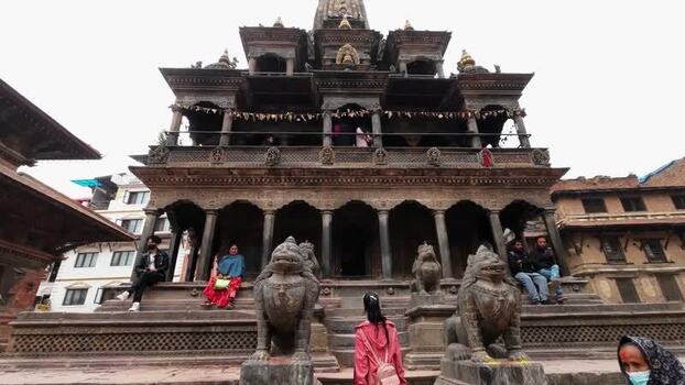 View of Krishna Mandir temple in Kathmandu Nepal.