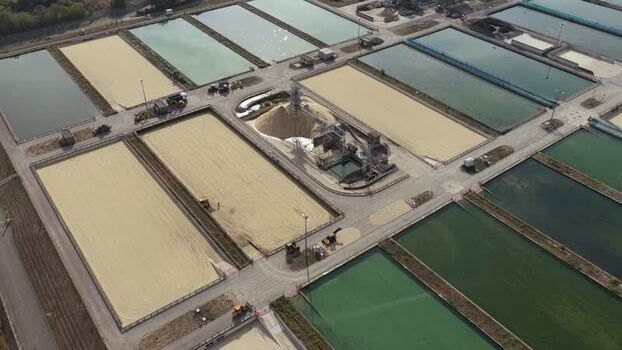 Aerial view of Ashford Common Water Treatment Works United Kingdom.