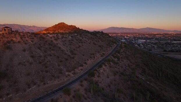 Aerial view of A mountain at sunset United States. Aerial view of A mountain at sunset United States.