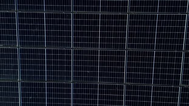 Aerial view of solar panel array United Kingdom.