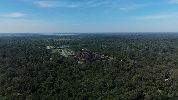 Aerial view of Angkor Wat temple complex Cambodia. Aerial view of Angkor Wat temple complex Cambodia.