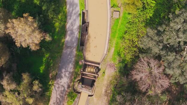 Aerial view of Canal de Guadarranque in Andalusia Spain. Aerial view of Canal de Guadarranque in Andalusia Spain.