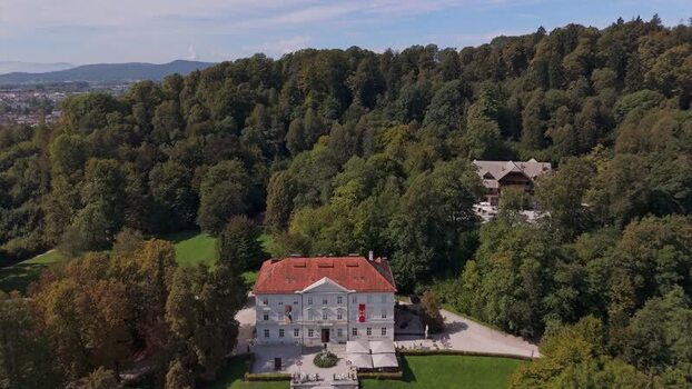 Aerial view of Tivoli Mansion in Ljubljana Slovenia. Aerial view of Tivoli Mansion in Ljubljana Slovenia.