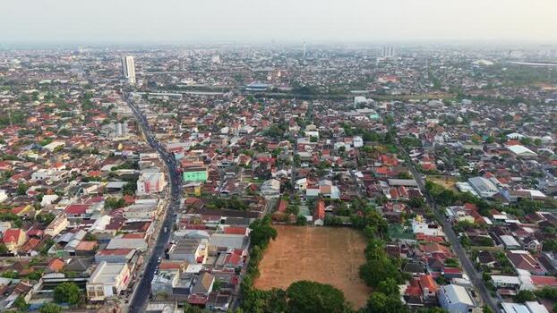 Aerial view of the urban landscape of Surakarta Indonesia. Aerial view of the urban landscape of Surakarta Indonesia.