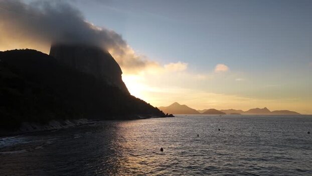 Aerial view of Sugarloaf Mountain at sunset Brazil. Aerial view of Sugarloaf Mountain at sunset Brazil.