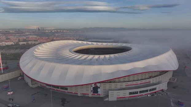 Aerial view of Riyadh Air Metropolitano Stadium in Madrid Spain.