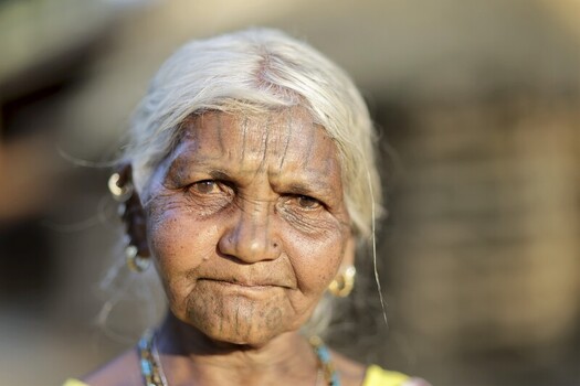 Odisha India 26 March 2026 View of an elderly woman s face etched with time and tradition her silver hair contrasting with the warmth of her skin. Odisha India 26 March 2026 View of an elderly woman s face etched with time and tradition her silver hair contrasting with the warmth of her skin.