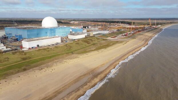Aerial view of Sizewell Nuclear Power Station United Kingdom. Aerial view of Sizewell Nuclear Power Station United Kingdom.