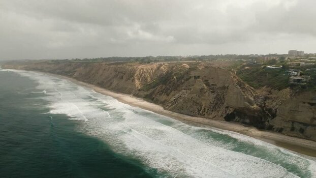 Aerial view of La Jolla Cove and coastal cliffs United States.