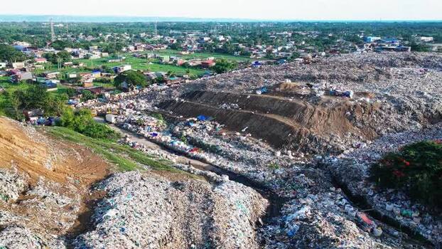 Aerial view of Iloilo City Landfill in Iloilo City Philippines.