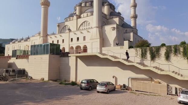 Aerial view of the Great Mosque of Tirana Albania.