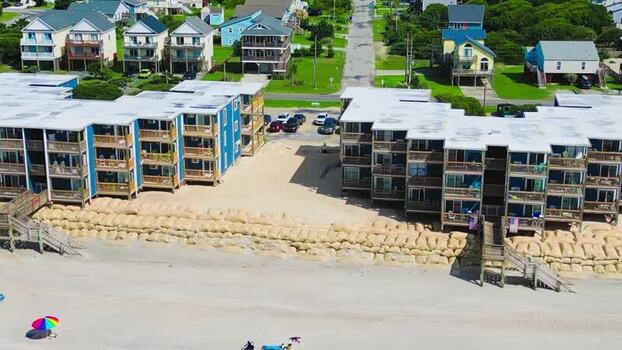 Aerial view of North Topsail Beach United States.