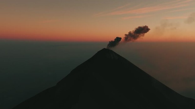 Aerial view of Volcan de Fuego at sunset Guatemala. Aerial view of Volcan de Fuego at sunset Guatemala.