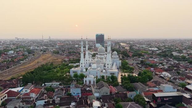 Aerial view of Sheikh Zayed Grand Mosque Indonesia. Aerial view of Sheikh Zayed Grand Mosque Indonesia.
