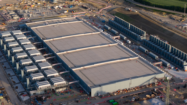 Aerial View of Hyperscale Data Center Construction in Farciennes Aerial View of Hyperscale Data Center Construction in Farciennes