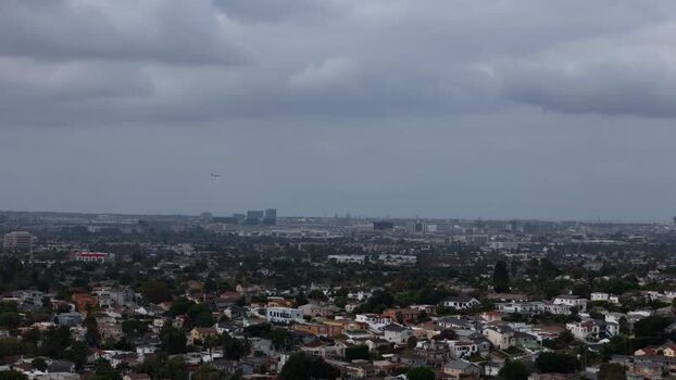 Aerial view of Baldwin Hills and Los Angeles United States.