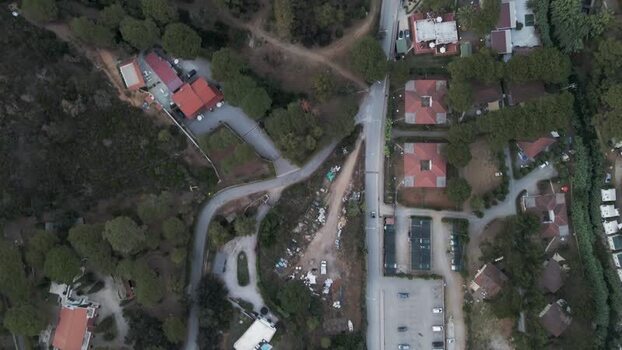 Aerial View of Lido di Capoliveri at sunset on Elba Island Tuscany Italy.