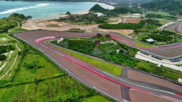 Aerial view of Mandalika International Street Circuit Indonesia.