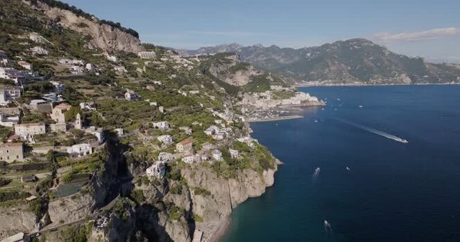 Aerial view of Amalfi Coast Italy. Aerial view of Amalfi Coast Italy.