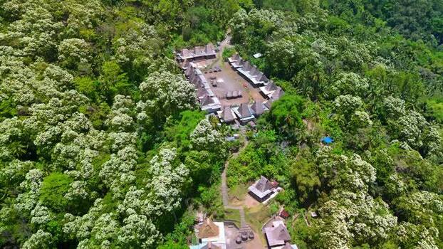 Aerial view of Tololela Traditional Village in the lush forest Indonesia. Aerial view of Tololela Traditional Village in the lush forest Indonesia.