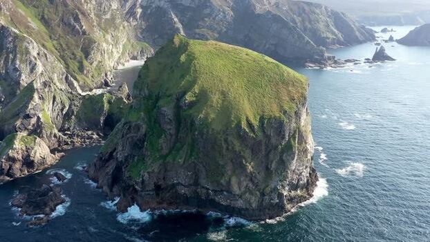 Aerial view of Tormore Island Ireland.