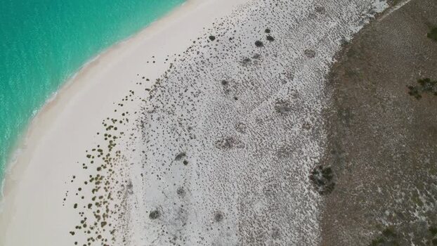 Aerial view of Los Roques archipelago in Venezuela.