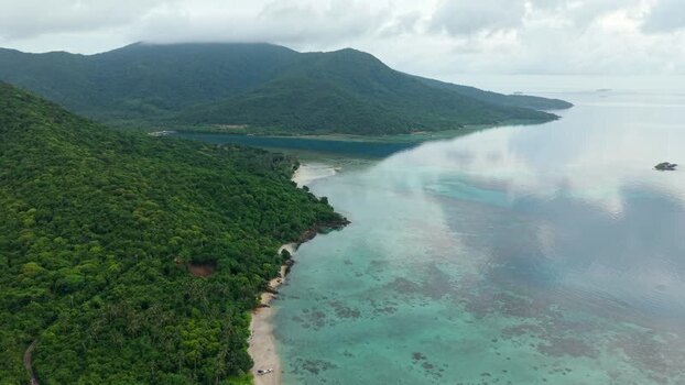 Aerial view of Karina Beach Indonesia. Aerial view of Karina Beach Indonesia.
