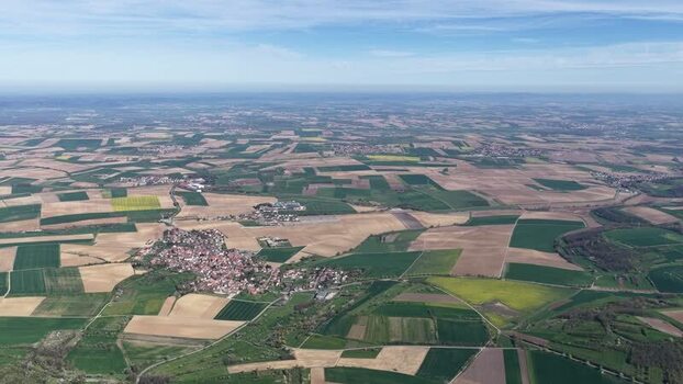 Aerial view of Wintzenheim Kochersberg France.