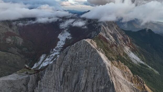 Aerial view of Pizzo d Uccello peak in Italy.